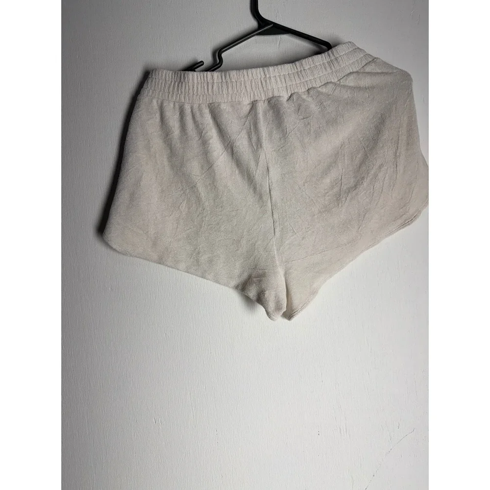 Alo Yoga Women Bone Terry Cloth Lounge Shorts Size Medium Pockets Athletic Yoga